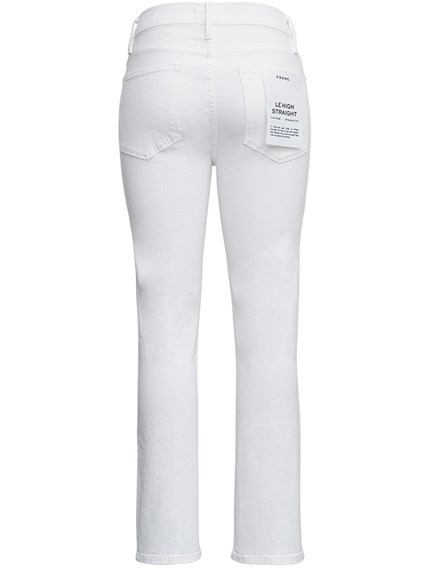 frame le high straight jeans white