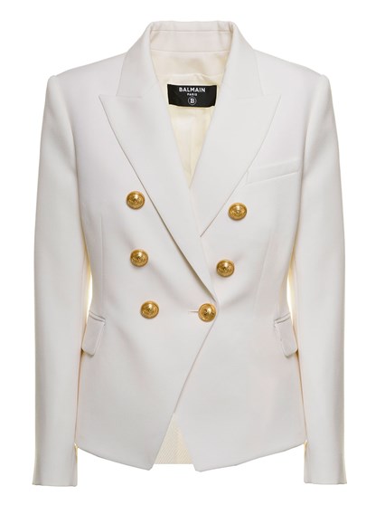 balmain blazer white