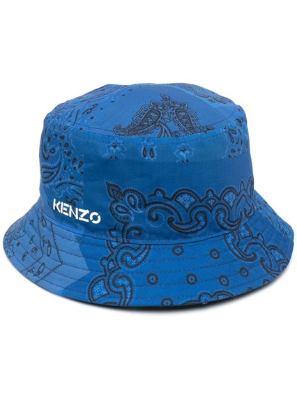 Cappello Bucket in Nylon Blu Stampa Bandana con Logo Kenzo Uomo KENZO Prezzo  | Gaudenzi Boutique