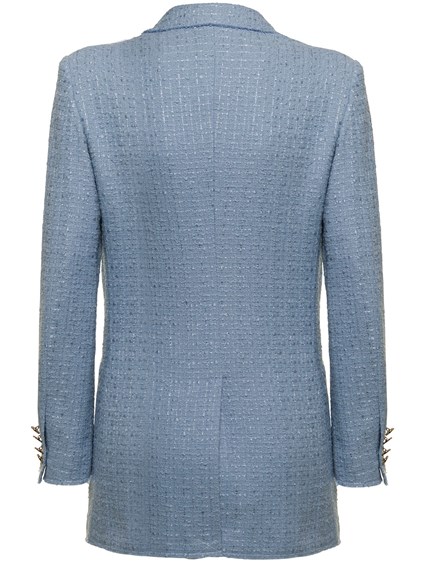 Blazer Doppiopetto Azzurro in Tweed di Cotone Tonello Donna TONELLO Prezzo  | Gaudenzi Boutique