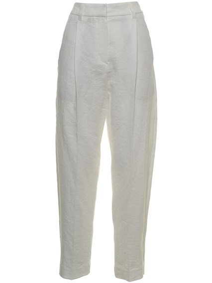 Pantaloni Bianchi in Lino e Cotone BRUNELLO CUCINELLI Prezzo | Gaudenzi  Boutique