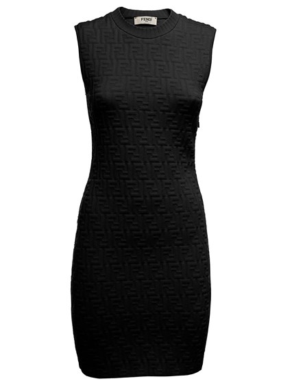 Tight-fit Black Viscose Dress FENDI 