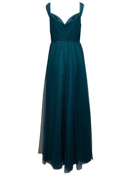 Abito Lungo in Chiffon color Petrolio Marchesa Notte Donna Verde  disponibile su Gaudenzi Boutique - IT