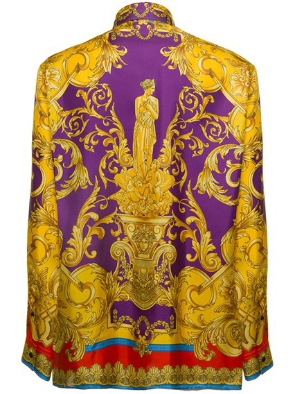 versace shirt blue and gold