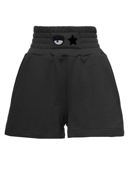 Eye Star Black Cotton Shorts CHIARA FERRAGNI Price | Gaudenzi Boutique