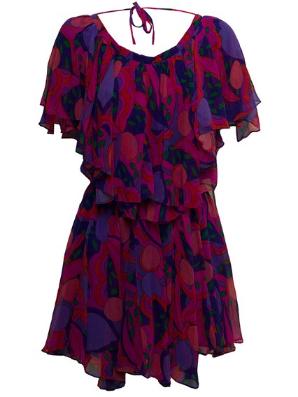 Amelie Multicolor Silk Dress Pink 