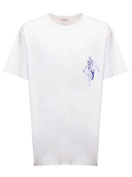 Herren Bekleidung T-Shirts Kurzarm T-Shirts Alexander McQueen Baumwolle T-shirt Aus Baumwolle Mit Logodruck in Weiß für Herren 