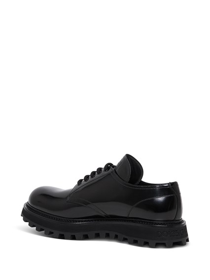 Shiny Black Leather Lace-up Shoes DOLCE E GABBANA Price | Gaudenzi Boutique