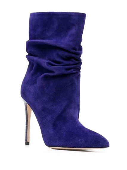 purple stiletto ankle boots