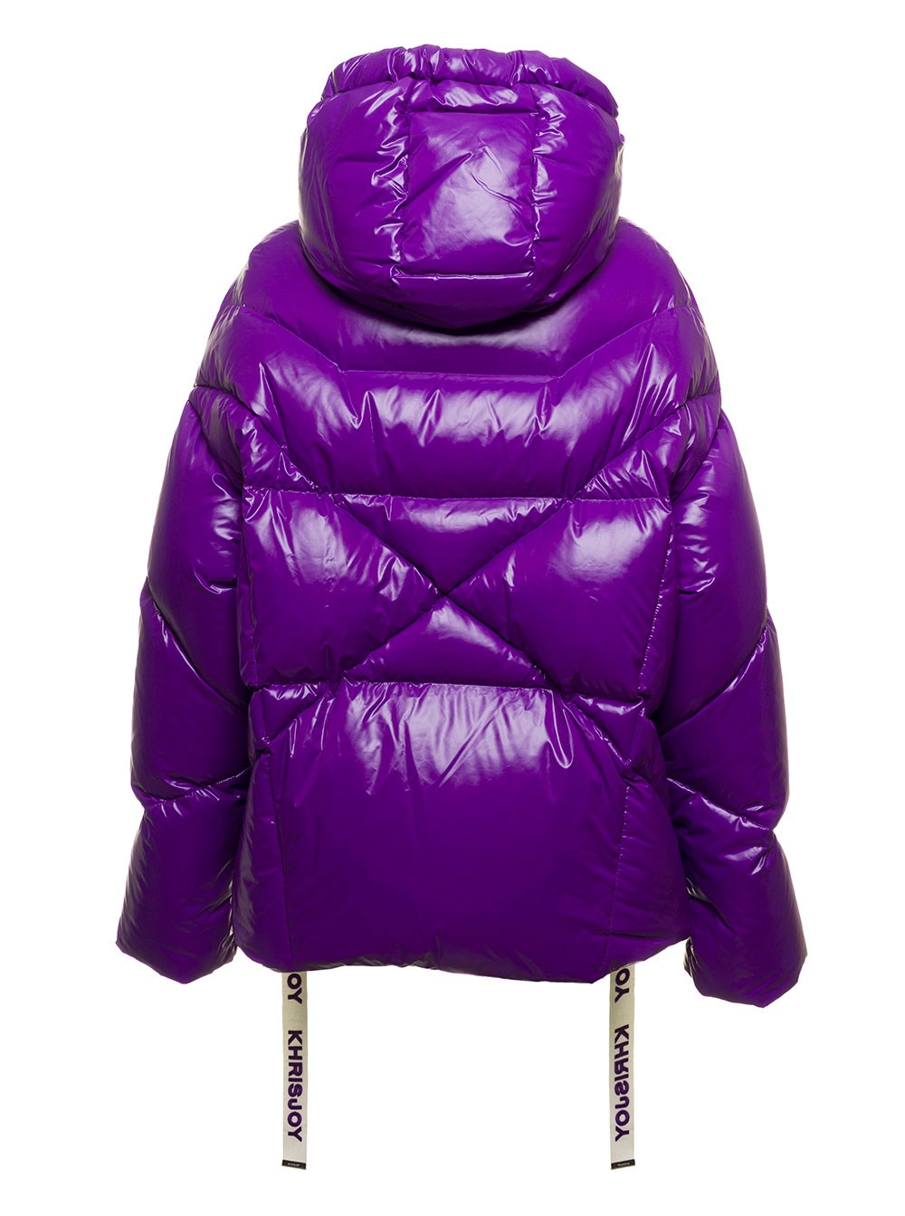Iconic Shiny Purple Down Jacket in Patent Technical Fabric Khrisjoy