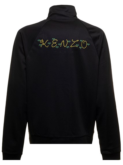 Black Track Jacket in Technical Jersey 