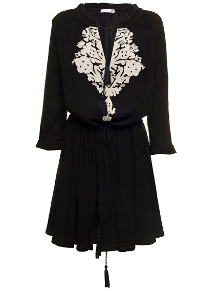 black cotton embroidered dress