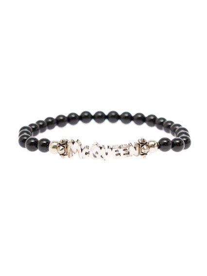 Bracciale Nero in Ottone Lucido con Logo Alexander Mcqueen Uomo ALEXANDER  MCQUEEN Prezzo | Gaudenzi Boutique