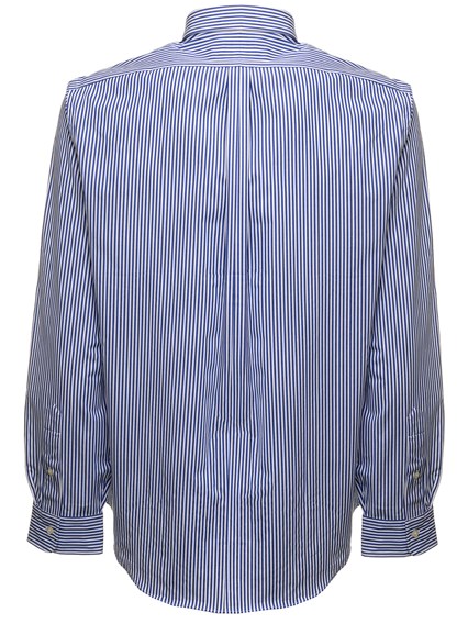 Uomo Camicie da Camicie Polo Ralph Lauren Camicia in popeline di cotone a righe con logo uomoPolo Ralph Lauren in Cotone da Uomo colore Blu 