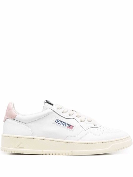 autry low sneakers in white pink leather