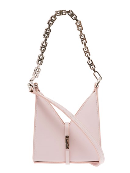 Cut Out Pink Leather Shoulder Bag 