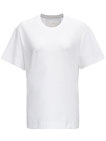 White Cotton T-shirt with Logo GIVENCHY 